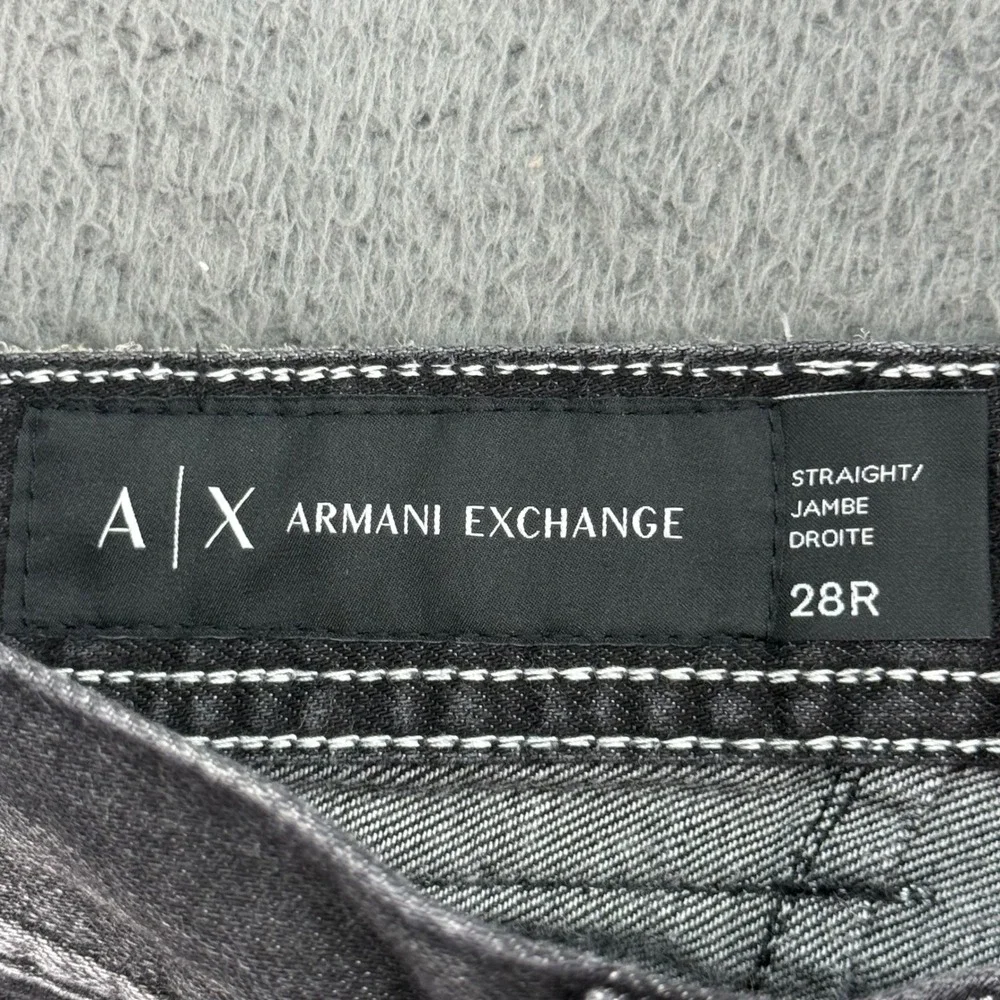 Armani Exchange Jeans Mens 28 Black‎ Straight Leg Faded Denim 6YZJ16 Z2CRZ